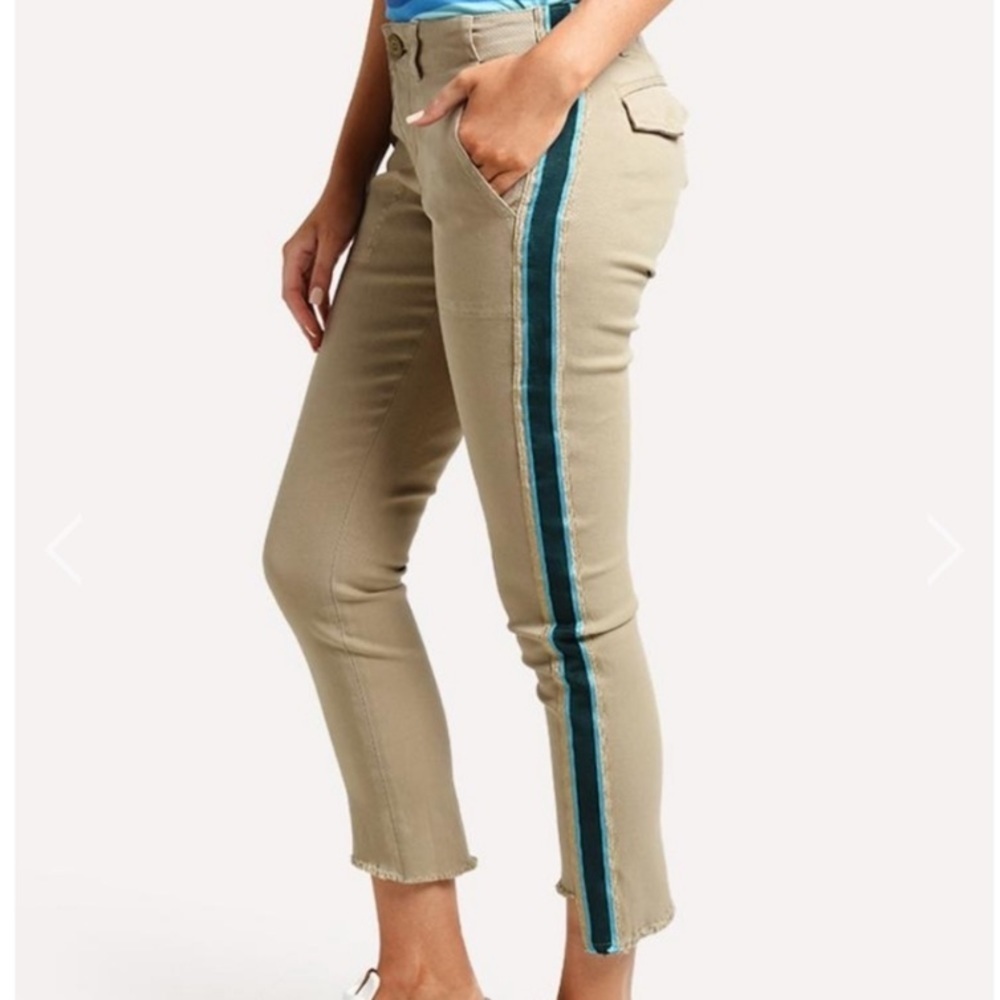 Pam & Gela Side Stripe Step Hem Lace Up Pants Size 24